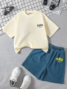INCLUD Boys Printed T-shirt with Shorts