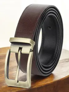 The Roadster Lifestyle Co Men Textured Reversible Formal Belt