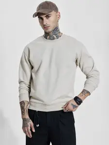 Snitch Men Grey Solid Sweatshirts