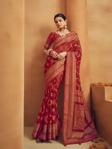elora Ethnic Motifs Zari Poly Georgette Designer Banarasi Saree