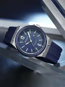 Curren Men Brass Dial & Bracelet Style Straps Analogue Watch CR-8467-Blue