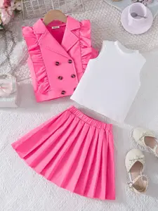 INCLUD Girls Sleeveless Top with Skirt