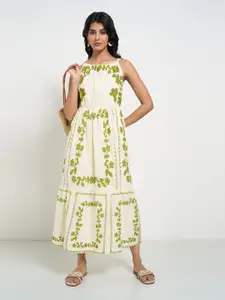 AKKRITI BY PANTALOONS Floral Print Halter Neck Maxi Dress