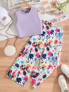 INCLUD Girls Printed Top with Trousers