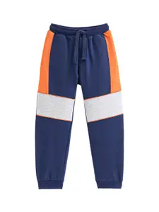 Honeyhap Boys Colourblocked Regular Fit Pure Cotton Joggers