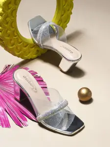 DressBerry Textured Party Block Sandals