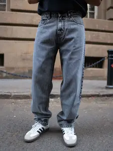 Powerlook Men Relaxed Fit Mildly Distressed Light Fade Jeans