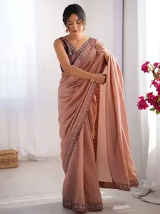 Saree mall Solid Mirror Work Saree