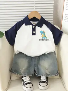 INCLUD Boys Cartoon Printed T-shirt With Shorts