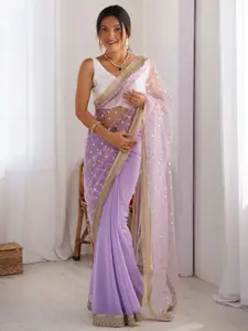 Saree mall Embellished Sequinned Net Sarees