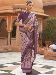 Anouk Tie and Dye Silk Blend Pochampally Saree