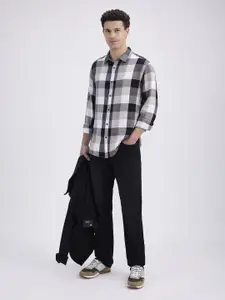 Pepe Jeans Tartan Checked Spread Collar Opaque Cotton Casual Shirt