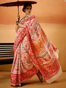 Anouk Floral Silk Cotton Saree