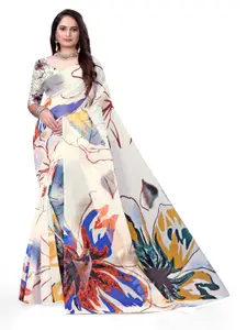 Pemal Designer Floral Printed Organza Saree