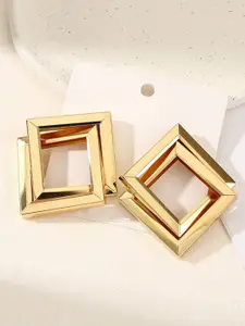 VAGHBHATT Gold Plated Square Shaped Studs Earrings