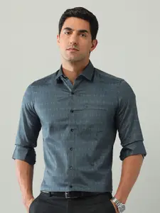 Arrow Geometric Printed Spread Collar Slim Fit Pure Cotton Formal Shirt