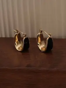 PALMONAS Gold-Plated Stainless Steel Waterproof & Anti-Tarnish Circular Hoop Earrings