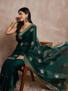 Saree mall Embellished Gotta Patti Pure Chiffon Sarees