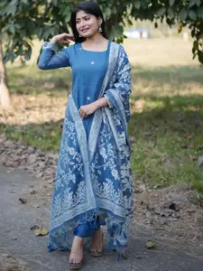 Panzora Ethnic Motifs Woven Design Unstitched Dress Material