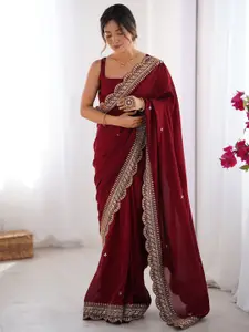 Saree mall Embellished Embroidered Sequinned Sarees