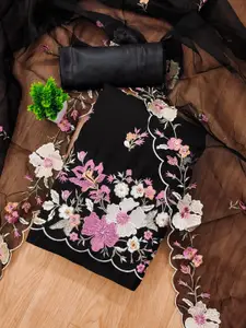 Panzora Floral Embroidered Zardozi Unstitched Dress Material