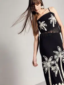 Vero Moda Women Fringed Monochrome Cotton Top