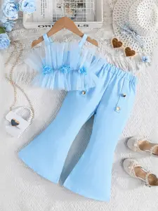 INCLUD Girls Strapped Top With Trousers