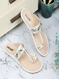 SKOLL Women Round Toe T-Strap Flats