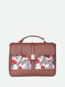 ZOUK Floral Printed Structured Satchel