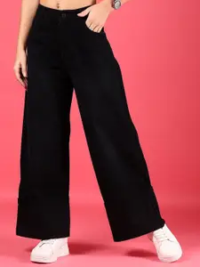 V-Mart Women Light Fade Mid Rise Cotton Flared Non Stretchable Jeans