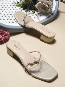 DressBerry Textured Party Block Pumps with Bows