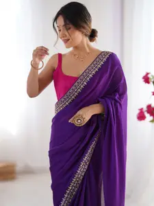 Saree mall Sequinned Pure Georgette Sarees