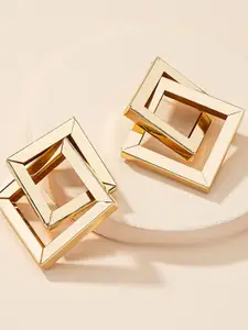 VAGHBHATT Gold-Plated Geometric Shaped Studs