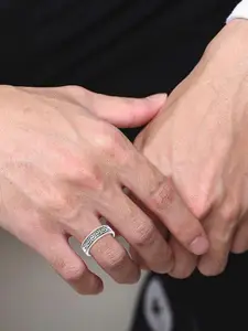 LeCalla 925 Sterling Silver-Plated Oxidized Finger Ring