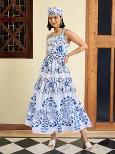 Pink Paprika by SASSAFRAS Women Abstract Print Maxi Dress