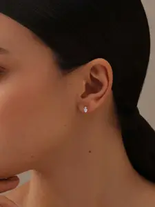 LeCalla 925 Sterling Silver-Plated Cubic Zirconia Studded Brilliance Sparkling Studs