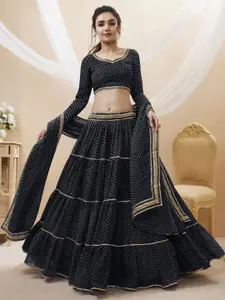 DIVASTRI Printed Semi-Stitched Lehenga & Unstitched Blouse With Dupatta