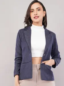 Purple State Notched Lapel Single Breasted Blazer