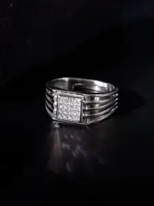 GIVA 925 Silver Rhodium-Plated Master Class Ring For Him Adjustable Finger Ring