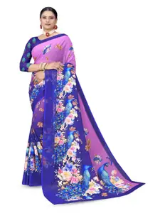 Pemal Designer  Women Floral Pure Georgette Saree