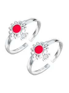 LeCalla 925 Sterling Silver Rhodium-Plated Toe Rings