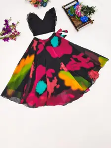 JOVK DESIGN Girls Tie & Dye Ready to Wear Lehenga & Choli