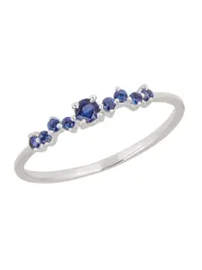 DressBerry Silver-Plated Cubic Zirconia Studded Finger Ring