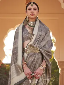 Anouk Ethnic Motifs Silk Blend Tussar Saree