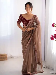 Saree mall Sequinned Net Sarees