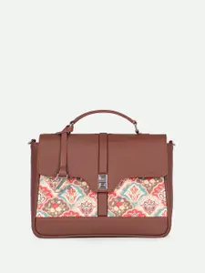 ZOUK Floral Printed Structured Satchel