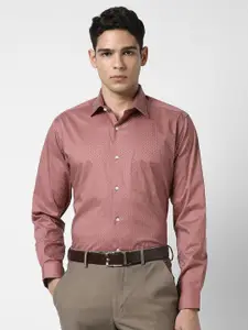 Van Heusen Printed Spread Collar Slim Fit Cotton Formal Shirt