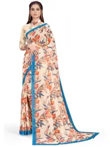 Pemal Designer Floral Pure Georgette Saree