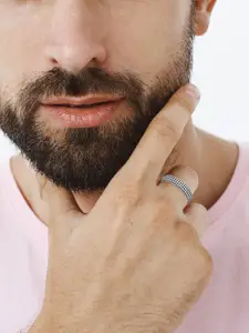 LeCalla 925 Sterling Silver Rhodium-Plated Cubic Zirconia-Studded Finger Ring