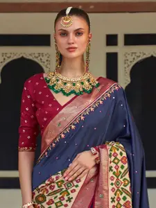 Anouk Ethnic Motifs Woven Design Zari Pochampally Saree